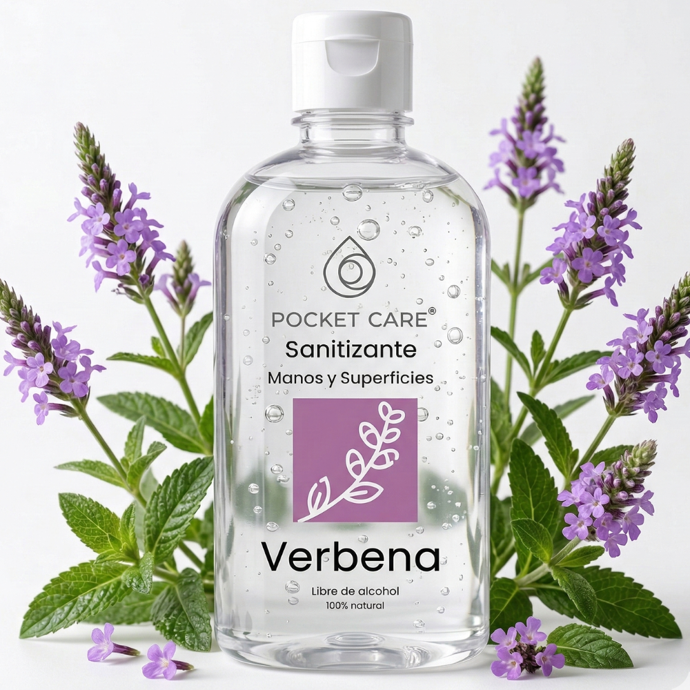 Kit Sanitizante Spray Sin Alcohol 45ml + Refill 250ml — Aroma Verbena | Pocket Care