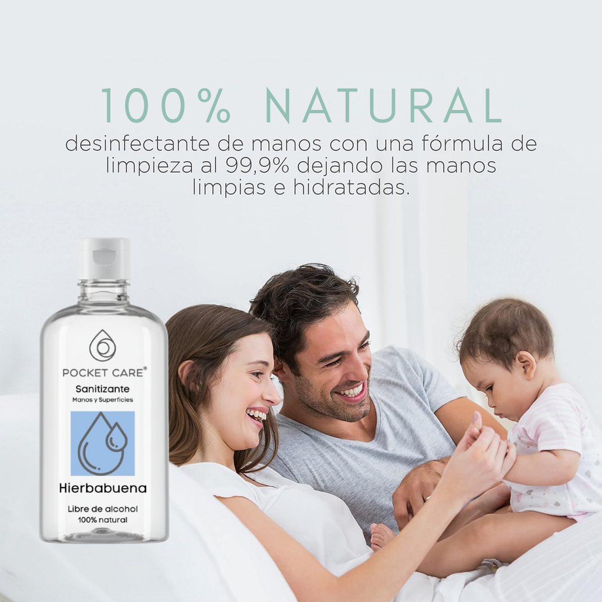 Kit Sanitizante Spray Sin Alcohol 45ml + Refill 250ml — Aroma Hierbabuena | Pocket Care