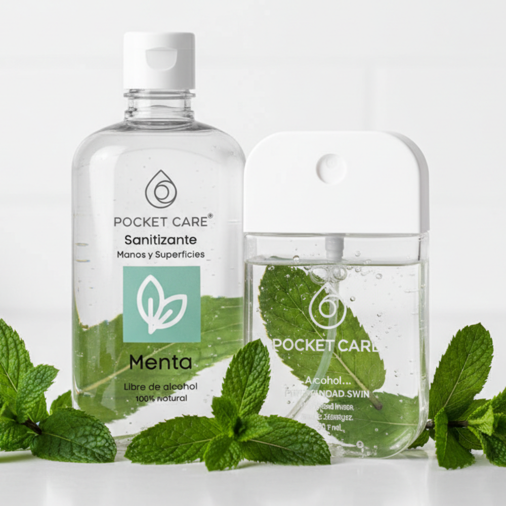 Spray Antibacterial Natural sin Alcohol 50ml mas refill de 250ml – Sanitizante de Bolsillo para limpiar Manos. Antibacterial 100% Natural y Biodegradable en 9 aromas disponibles. Incluye capa de protección y llavero