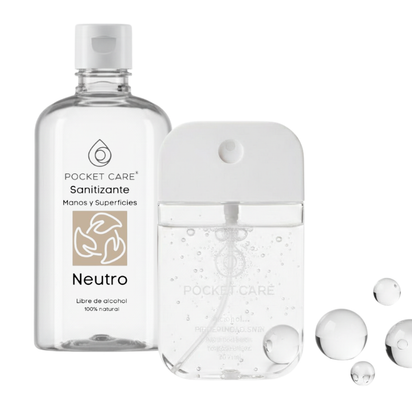 Spray Antibacterial Natural sin Alcohol 50ml mas refill de 250ml – Sanitizante de Bolsillo para limpiar Manos. Antibacterial 100% Natural y Biodegradable en 9 aromas disponibles. Incluye capa de protección y llavero