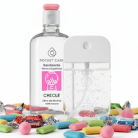 Spray Antibacterial Natural sin Alcohol 50ml mas refill de 250ml – Sanitizante de Bolsillo para limpiar Manos. Antibacterial 100% Natural y Biodegradable en 9 aromas disponibles. Incluye capa de protección y llavero