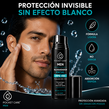 Bloqueador Solar Hombre FPS 50 Biodegradable | Pocket Care