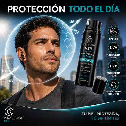 Bloqueador Solar Hombre FPS 50 Biodegradable | Pocket Care